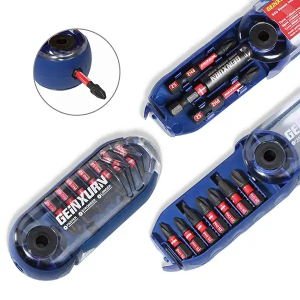10PCS X50 Power Phillips Impact Driver Bit with Bit Holder  Rainbow Box Set-Blue